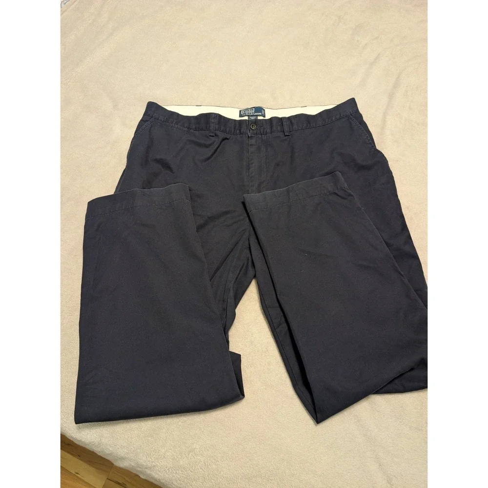 POLO RALPH LAUREN Navy Blue Prospect Pants 100% Cotton Casual Men's 42x32